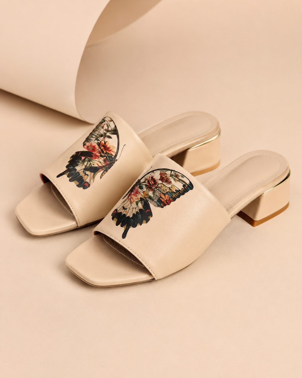 butterfly block heel